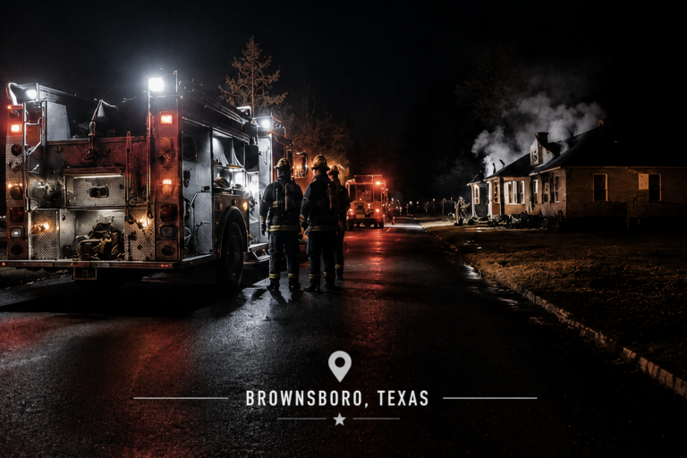 Fatal incendio residencial deja dos personas muertas cerca de Brownsboro, Texas