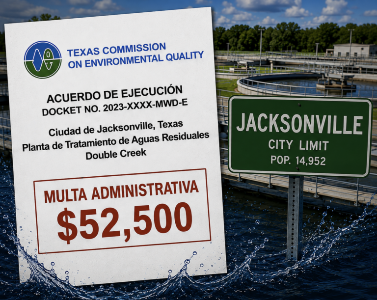 Cuidad de Jacksonville recibe multa de $52,500 por descargas de contaminantes en la planta de agua