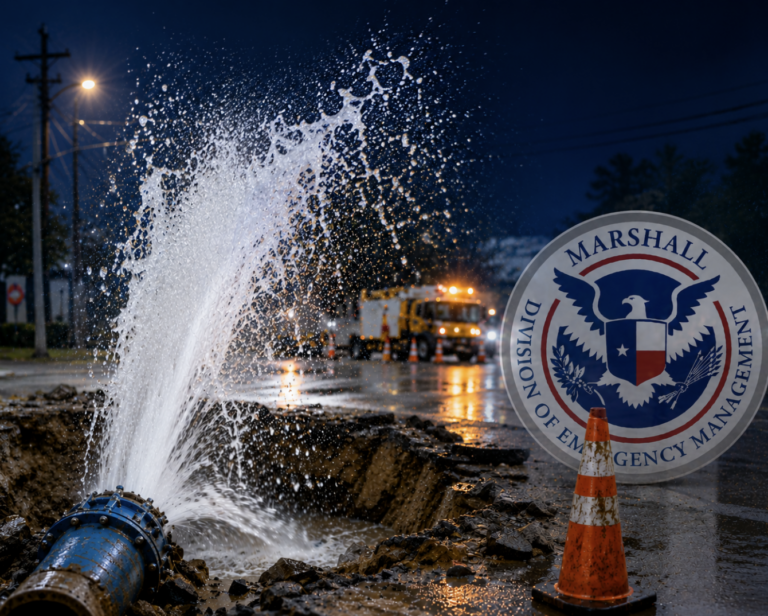 Baja presión y cortes de agua afectan a residentes de Marshall, Texas