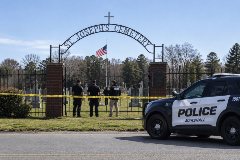 Investigan circunstancias de cuerpo encontrado en cementerio St. Joseph en Marshall, Texas