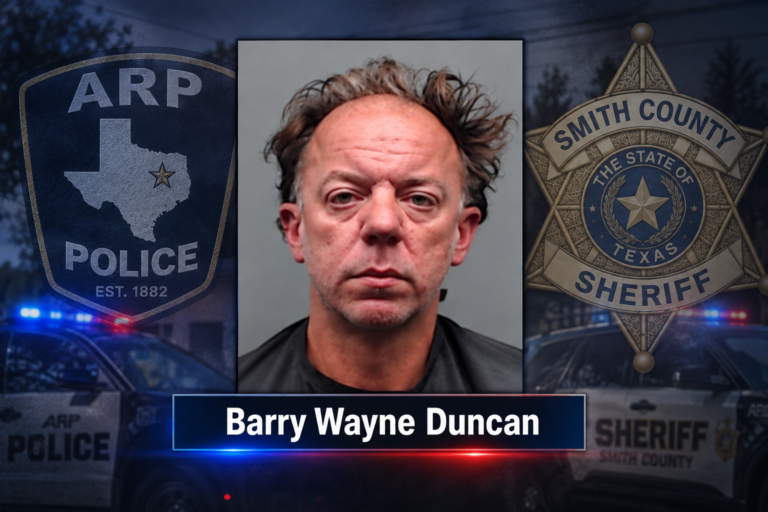 Arrestan a hombre de Arp tras amenaza y persecución en Smith County