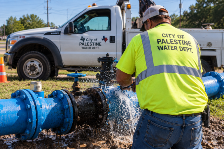 Palestine emite aviso de hervir el agua por fuga en W. Oak Street