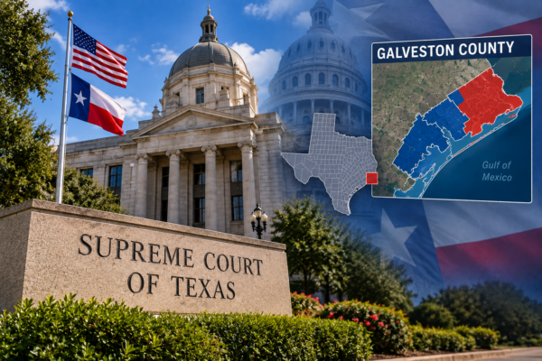 Corte Suprema de Texas bloquea nuevo mapa electoral y mantiene distritos de Galveston County para noviembre
