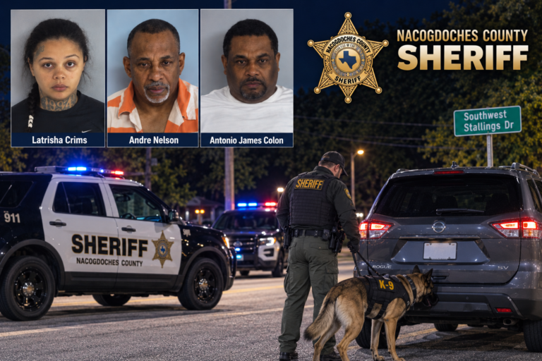 Decomisan 100 libras de cocaína en Nacogdoches County; tres enfrentan cargos