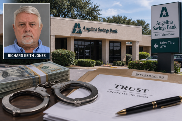 Richard Keith Jones enfrenta cargos en Lufkin por presunto robo de $167,000 de un fideicomiso y agresión