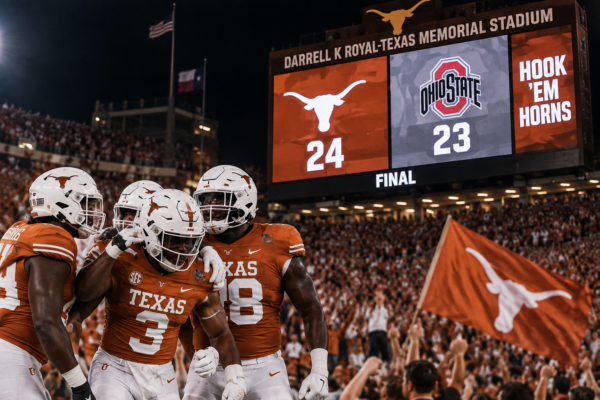 Texas remonta 20 puntos y derrota 24-23 al No. 1 Ohio State