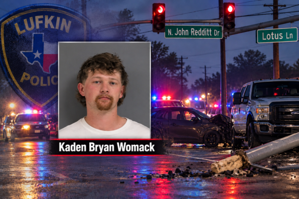 Arrestan a Kaden Bryan Womack por DWI tras choque que dejó dos heridos en Lufkin