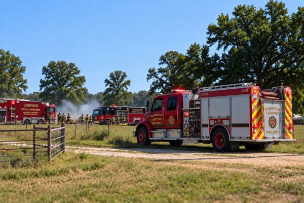 Muere una persona tras quedar atrapada en tractor incendiado al sur de Lakeport, Texas