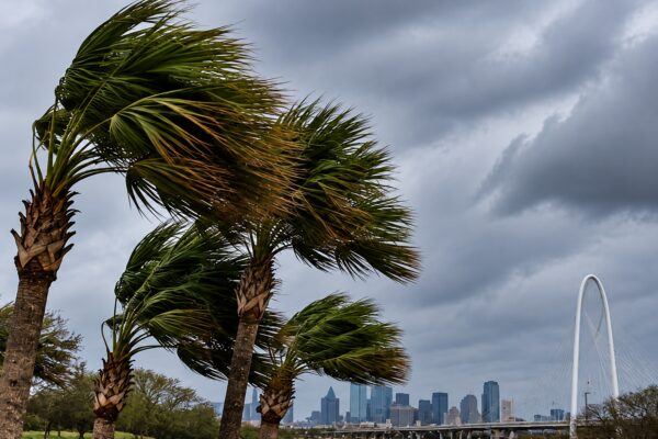Frente frío provoca fuertes vientos y caída de temperaturas en Dallas–Fort Worth, Texas